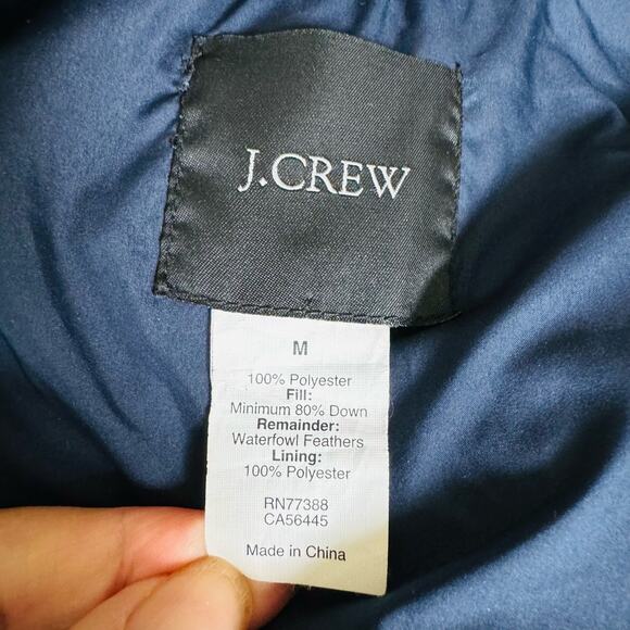 J. Crew Womens Excursion Navy Quilted Down Vest Style #49194 - Picture 9 of 10